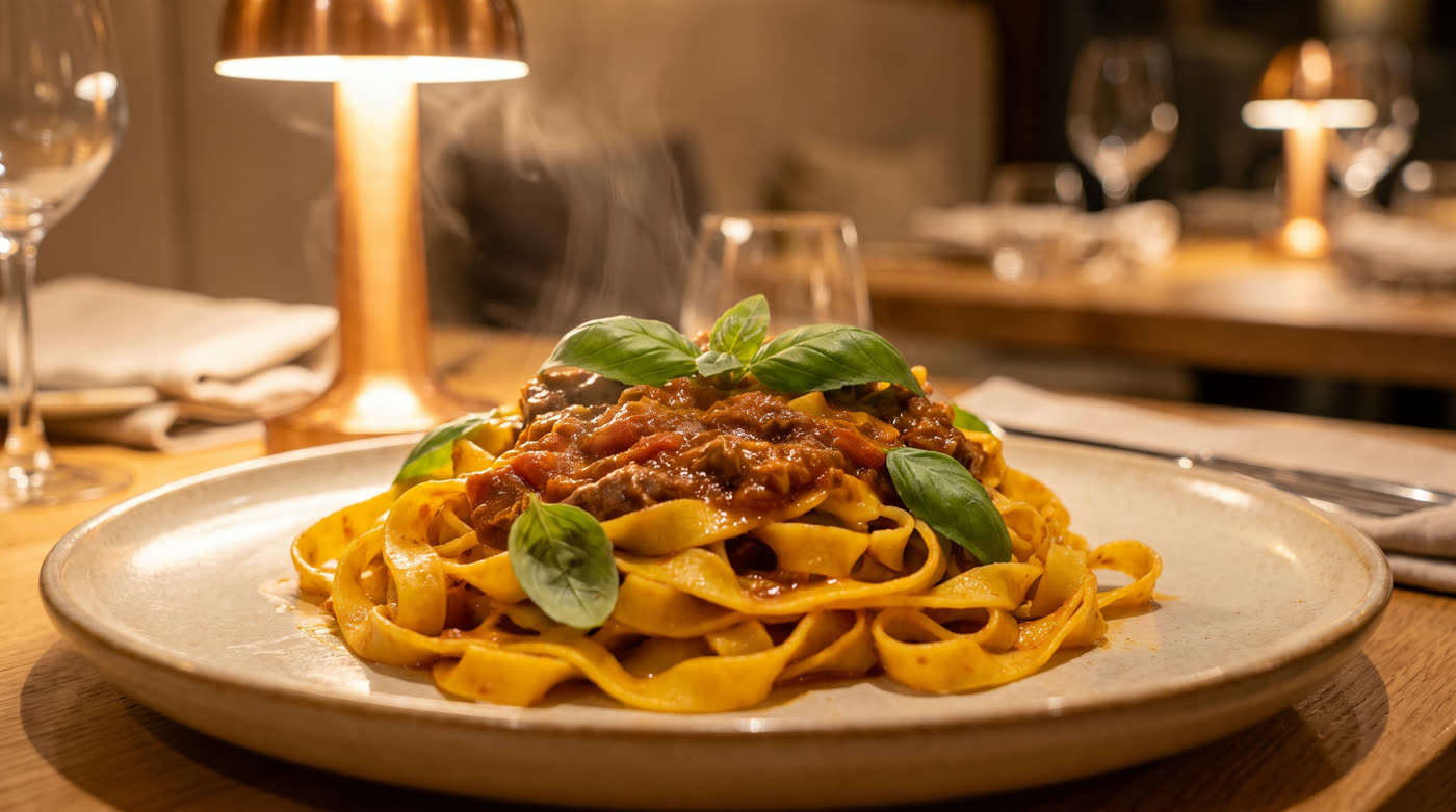 Plato de pasta fresca de la Osteria Vialli